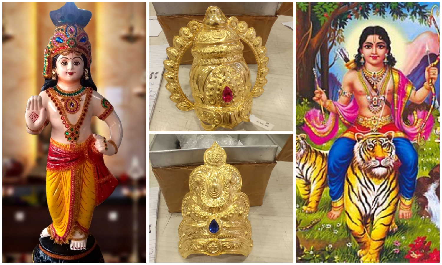 Golden Crowns For Guruvayurappan And Ayyappan