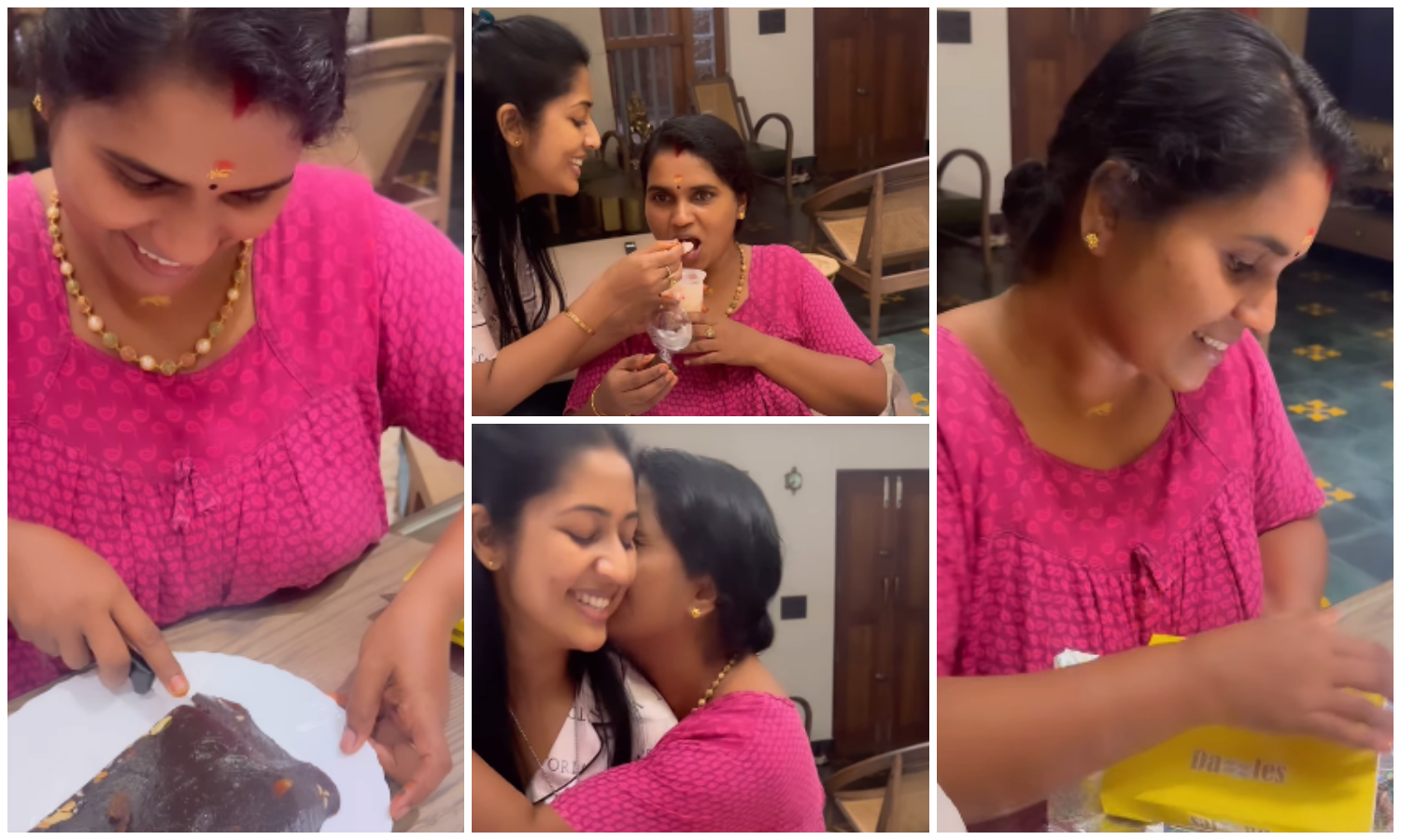 Navya Nair Made A Surprise Birthday Party To Her Helper