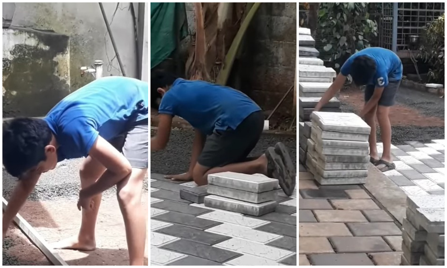 A Boy Working Hard In Courtyard Goes Viral