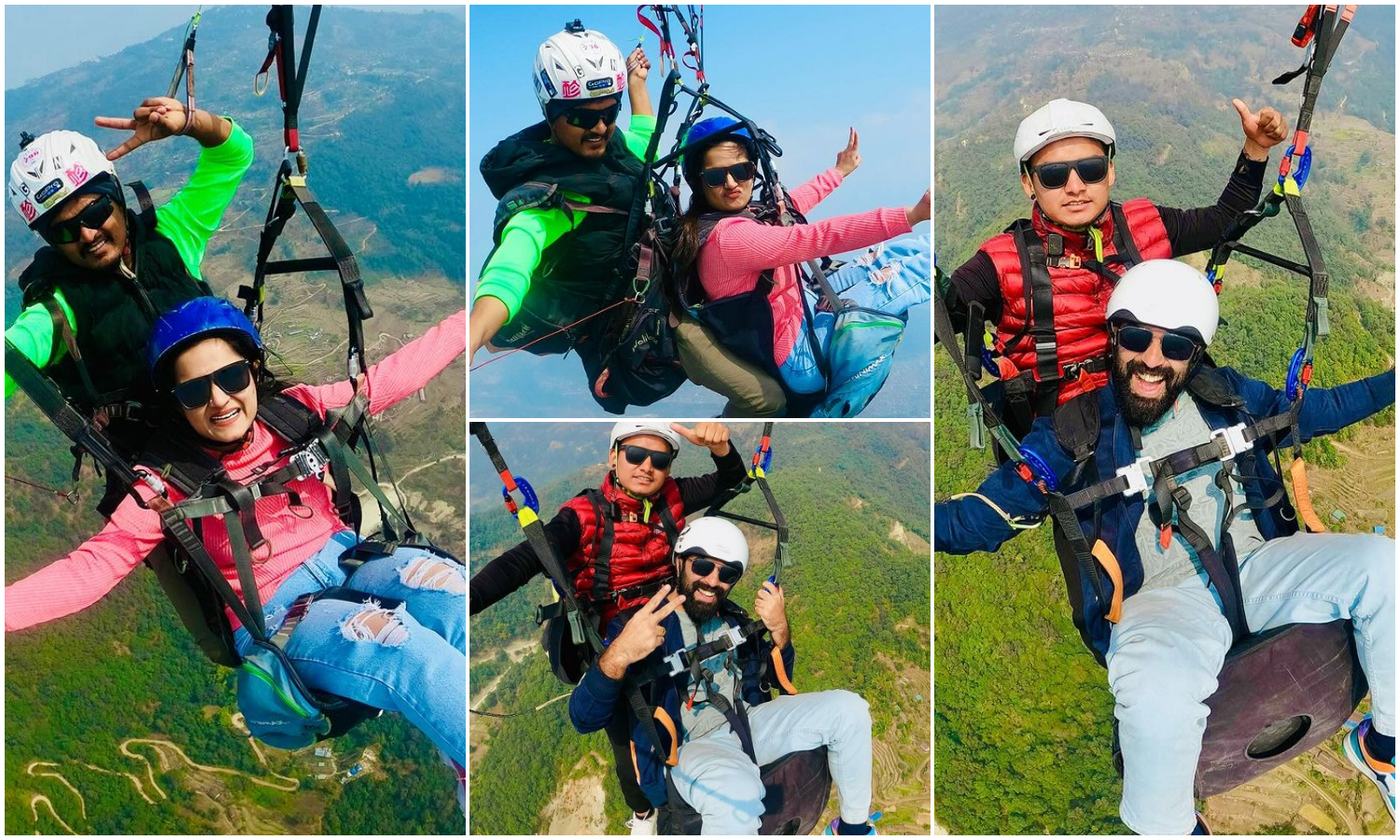 GP And Gopika Anil Enjoying Paragliding